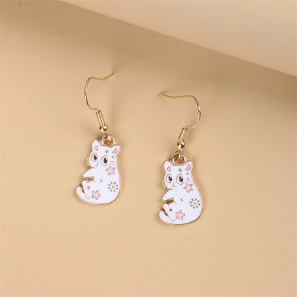 1 Pair Cute Kitten Drop Hook Earrings