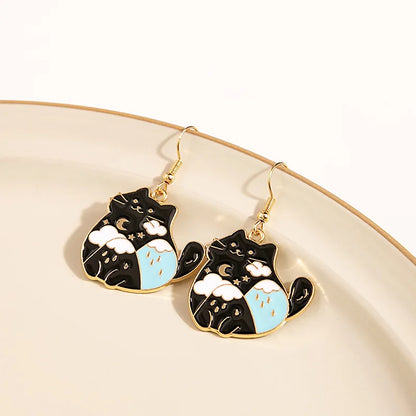 1 Pair Cute Kitten Drop Hook Earrings