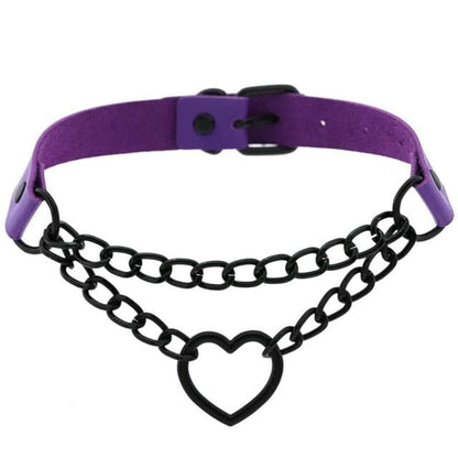 Black Heart Chain Choker